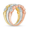 Thumbnail Image 3 of 1/8 CT. T.W. Composite Diamond Circle Three Piece Stackable Band Set in Sterling Silver and 14K Two-Tone Gold Plate