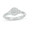 Thumbnail Image 1 of 1/10 CT. T.W. Composite Diamond Frame Tri-Sides Promise Ring in Sterling Silver