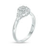 Thumbnail Image 3 of 1/10 CT. T.W. Composite Diamond Frame Tri-Sides Promise Ring in Sterling Silver