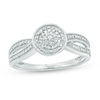 Thumbnail Image 1 of 1/10 CT. T.W. Composite Diamond Crossover Vintage-Style Promise Ring in Sterling Silver