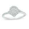 Thumbnail Image 1 of 1/10 CT. T.W. Composite Diamond Pear-Shaped Frame Promise Ring in Sterling Silver