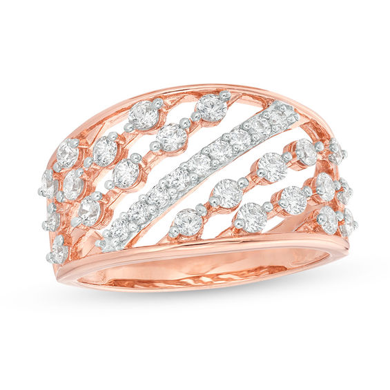 1 CT. T.W. Diamond Slant Open Shank Ring in 10K Rose Gold 1 CT. T.W. Diamond Slant Open Shank Ring in 10K Rose Gold