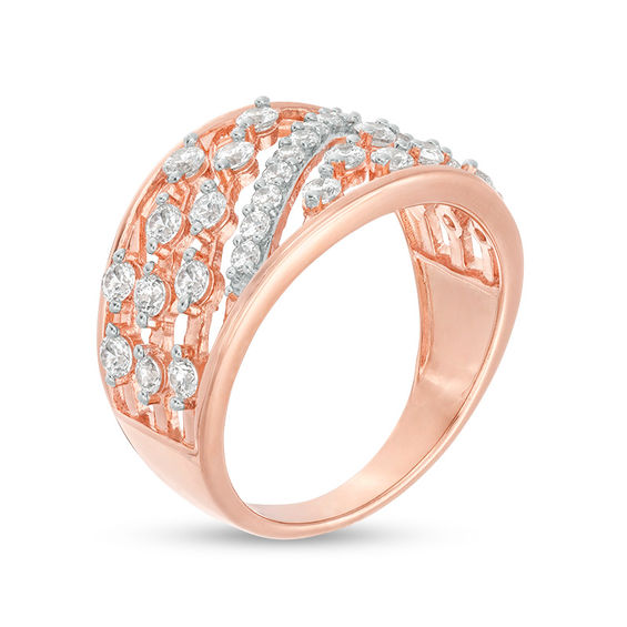 1 CT. T.W. Diamond Slant Open Shank Ring in 10K Rose Gold 1 CT. T.W. Diamond Slant Open Shank Ring in 10K Rose Gold