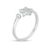 Thumbnail Image 2 of 1/10 CT. T.W. Diamond Bezel-Set and Star Open Ring in Sterling Silver
