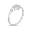 Thumbnail Image 3 of 1/10 CT. T.W. Diamond Bezel-Set and Star Open Ring in Sterling Silver