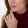 Thumbnail Image 2 of Diamond Accent Butterfly Open Shank Stacked Ring in Sterling Silver with 14K Rose Gold Plate