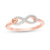 Diamond Accent Heart and Infinity Ring in Sterling Silver with 14K Rose Gold Plate