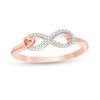 Thumbnail Image 0 of Diamond Accent Heart and Infinity Ring in Sterling Silver with 14K Rose Gold Plate