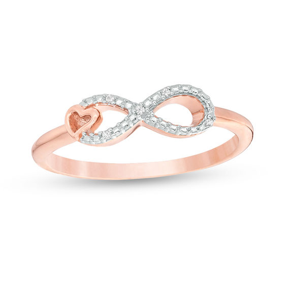 Rounded Infinity Ring with Diamond Line