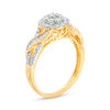 Thumbnail Image 3 of 1/2 CT. T.W. Composite Diamond Frame Ribbon Crossover Ring in 10K Gold