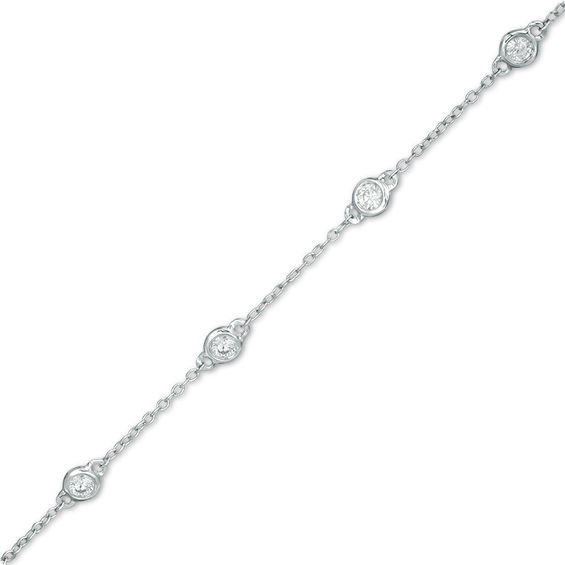 1/2 CT. T.W. Diamond Bezel-Set Station Bracelet in 10K White Gold 1/2 CT. T.W. Diamond Bezel-Set Station Bracelet in 10K White Gold