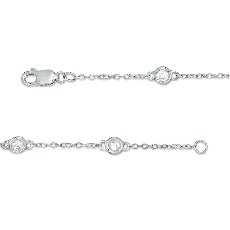 1/2 CT. T.W. Diamond Bezel-Set Station Bracelet in 10K White Gold