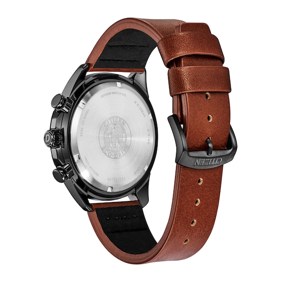 Men's Drive from Citizen Eco-DriveÂ® WDR Chronograph Grey IP Strap Watch with Black Dial (Model: At2447-01E)