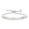 Thumbnail Image 1 of 1/20 CT. T.W. Diamond "I Heart U" and Infinity Bolo Bracelet in Sterling Silver and 10K Rose Gold - 9.5"