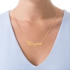 Thumbnail Image 1 of Flowing Script Name Necklace in Sterling Silver with 14K Gold Plate (1 Line)