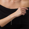 Thumbnail Image 2 of 1/10 CT. T.W. Diamond Bar Bolo Bracelet in Sterling Silver - 9.5"