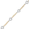 Thumbnail Image 1 of 1/10 CT. T.W. Diamond sideways Heart Station Twist Bracelet in 10K Gold - 7.5"