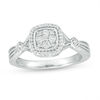 Thumbnail Image 1 of 1/8 CT. T.W. Composite Diamond Cushion Frame Vintage-Style Ring in Sterling Silver