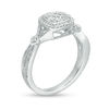 Thumbnail Image 3 of 1/8 CT. T.W. Composite Diamond Cushion Frame Vintage-Style Ring in Sterling Silver