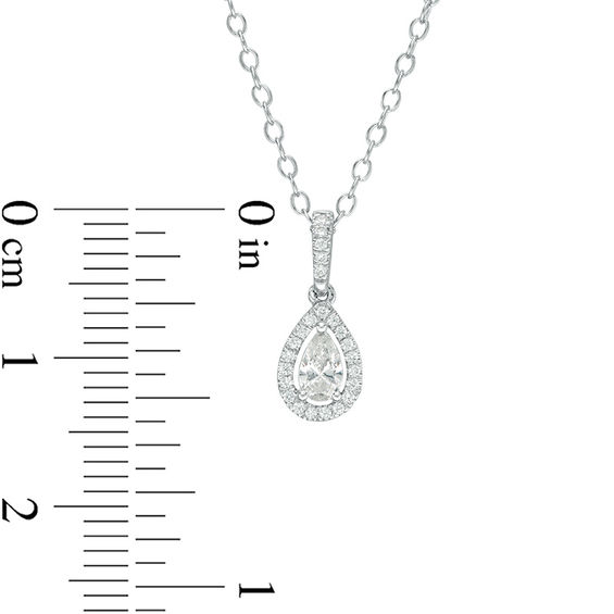 1/4 CT. T.w. Certified Pear-Shaped Diamond Frame Pendant in 14K White Gold (I/I1)