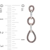 3/8 CT. T.W. Enhanced Champagne and White Diamond Linked Teardrop Earrings in 10K Rose Gold
