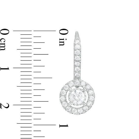1 CT. T.w. Certified Diamond Frame Drop Earrings in 14K White Gold (I/I1)