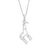 Thumbnail Image 0 of Diamond Accent Giraffe Pendant in Sterling Silver