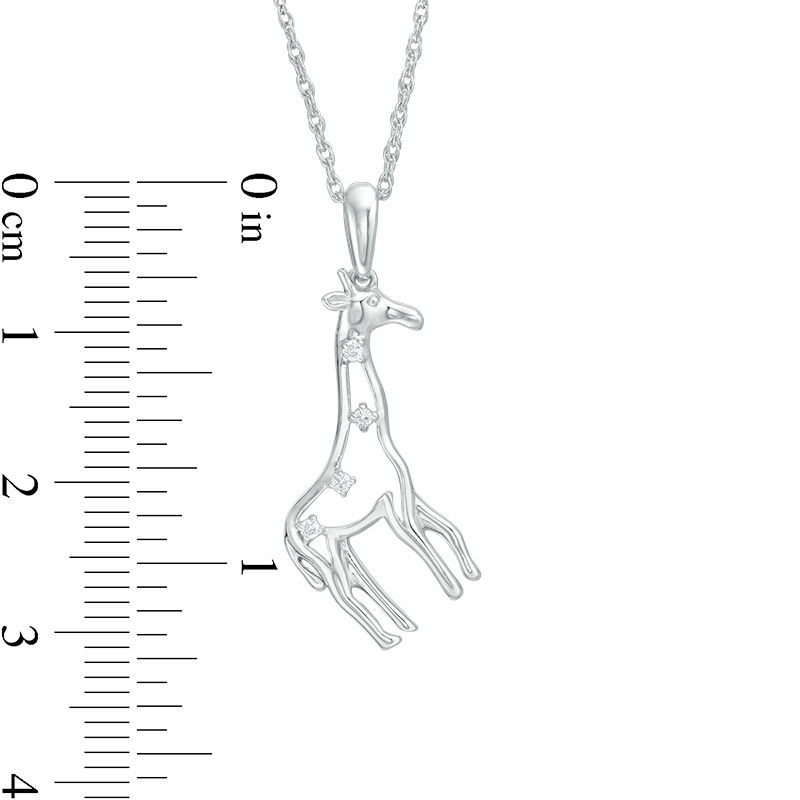 Diamond Accent Giraffe Pendant in Sterling Silver