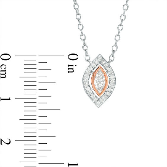 1/4 CT. T.W. Certified Marquise Diamond Frame Necklace in 14K Two-Tone Gold (I/I1) 1/4 CT. T.W. Certified Marquise Diamond Frame Necklace in 14K Two-Tone Gold (I/I1)