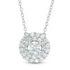 Thumbnail Image 0 of 2 CT. T.W. Certified Diamond Double Scallop Frame Necklace in 14K White Gold (I/I1)