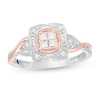 Thumbnail Image 0 of Cherished Promise Collection™ 1/6 CT. T.W. Quad Diamond Promise Ring in Sterling Silver and 10K Rose Gold