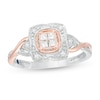 Thumbnail Image 1 of Cherished Promise Collection™ 1/6 CT. T.W. Quad Diamond Promise Ring in Sterling Silver and 10K Rose Gold