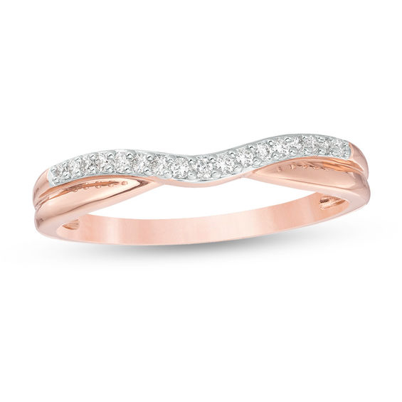 1/10 CT. T.w. Diamond Contour Anniversary Band in 14K Rose Gold