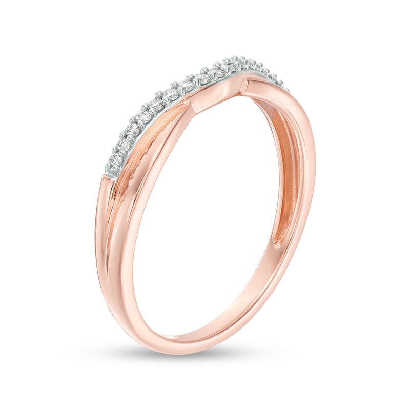 1/10 CT. T.W. Diamond Contour Anniversary Band in 14K Rose Gold | Zales