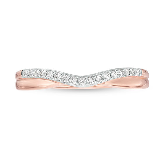1/10 CT. T.W. Diamond Contour Anniversary Band in 14K Rose