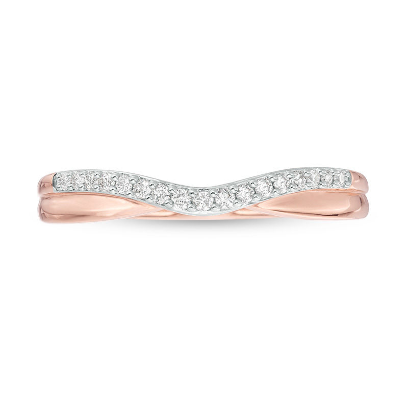 1/10 CT. T.W. Diamond Contour Anniversary Band in 14K Rose Gold