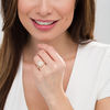 Thumbnail Image 2 of 1 CT. T.W. Certified Emerald-Cut Double Cushion Frame Engagement Ring in 14K Gold (I/SI2)