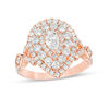 Thumbnail Image 0 of 1-1/2 CT. T.W. Certified Pear-Shaped Diamond Triple Frame Engagement Ring in 14K Rose Gold (I/SI2)