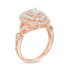 Thumbnail Image 2 of 1-1/2 CT. T.W. Certified Pear-Shaped Diamond Triple Frame Engagement Ring in 14K Rose Gold (I/SI2)