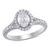 Thumbnail Image 0 of 1-1/2 CT. T.W. Oval Diamond Frame Engagement Ring in 14K White Gold (H/SI2)