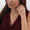 Thumbnail Image 1 of 8.0-8.5mm Akoya Cultured Pearl and 1/8 CT. T.W. Diamond Frame Drop Pendant in 14K Gold