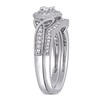 1/3 CT. T.W. Diamond Frame Vintage-Style Bridal Set in Sterling Silver