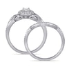1/3 CT. T.W. Diamond Frame Vintage-Style Bridal Set in Sterling Silver