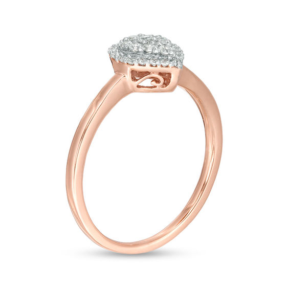 1/5 CT. T.W. Pear-Shaped Composite Diamond Frame Ring in 10K Rose Gold 1/5 CT. T.W. Pear-Shaped Composite Diamond Frame Ring in 10K Rose Gold