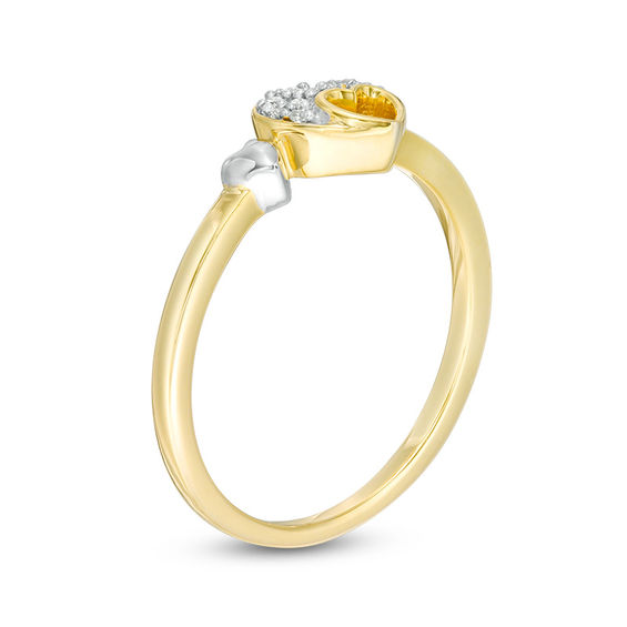 1/20 CT. T.w. Diamond Triple Heart Ring in Sterling Silver with 10K Gold Plate