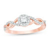 Thumbnail Image 0 of 1/4 CT. T.W. Diamond Frame Twist Ring in 10K Rose Gold