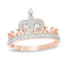 1/5 CT. T.W. Diamond Fleur-de-Lis Crown Ring in 10K Rose Gold