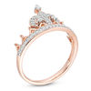 1/5 CT. T.W. Diamond Fleur-de-Lis Crown Ring in 10K Rose Gold