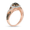 Thumbnail Image 3 of 1 CT. T.W. Champagne and White Composite Diamond Crossover Ring in 10K Rose Gold