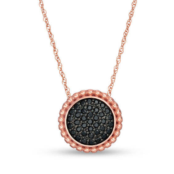 1/5 CT. T.W. Enhanced Black Composite Diamond Pendant in 10K Rose Gold 1/5 CT. T.W. Enhanced Black Composite Diamond Pendant in 10K Rose Gold